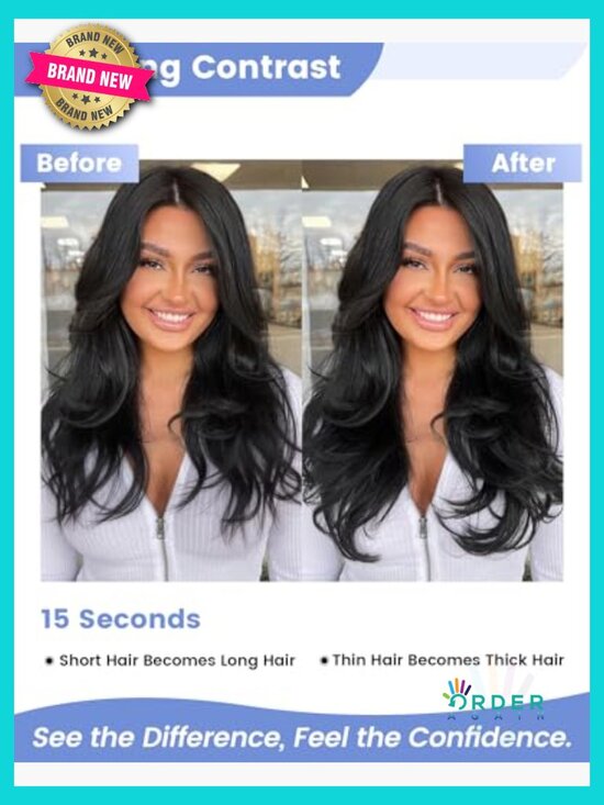 7pcs Clip in Hair Extensions Long Wavy Curly 20in Thick Double Weft Daily Use
